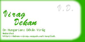 virag dekan business card